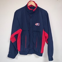 Vintage Zip Up Windbreaker Jacket Men’s Rain Navy Red Fall Winter Warm Coat - £21.01 GBP