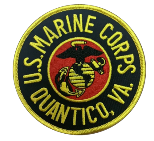 Primary image for 4" USMC MCB QUANTICO VIRGINIA MARINE CORPS BASE INSIGNIA ROUND EMBROIDERED PATCH