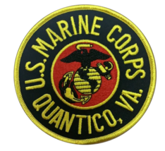 4" Usmc Mcb Quantico Virginia Marine Corps Base Insignia Round Embroidered Patch - $34.99