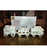 MIKASA Holiday Elegance 3 Piece Santa Train Candle Votive Fine China Chr... - $55.48 CAD