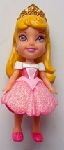 Disney Princess Aurora Mini Glitter Pink Dress 3&quot; Posable Doll 2021 Jakk... - $3.99