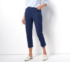 Isaac Mizrahi 24/7 Stretch Crop Pants with Pockets - NAVY, PLUS 26 - $22.77
