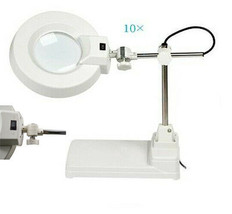 US New Portable 110V 22W 10X 5&quot; Lens Diameter Table Magnifier Lamp Readi... - £57.68 GBP