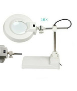 US New Portable 110V 22W 10X 5&quot; Lens Diameter Table Magnifier Lamp Readi... - $73.36