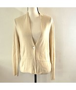 Charter Club 2-Ply Cashmere Cardigan Sweater One button Ivory Size L - £23.35 GBP