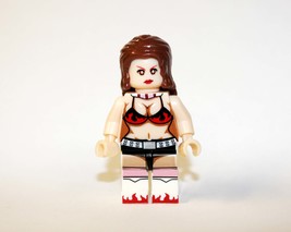 Single Sale Flame Bikini Top Girl woman Brown Hair Minifigure Block Toys - $6.40