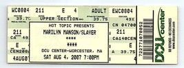 Billet De Concert De Marilyn Manson Slayer 4 Août 2007 Worcester Massachusetts - $29.78