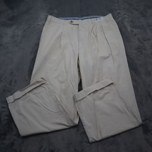 Hiltl Pants Mens 38 Ivory Dress Slack Pleated The Ultimate Trouser Rolle... - $25.72