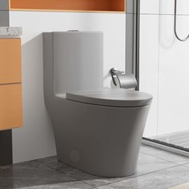 Matte Grey Elongated Toilet: 1.1/1.6 GPF - $570.03 CAD