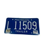 Vintage 1996 MICHIGAN Collectible License Plate TRAILER Blue L 11509 Man... - $12.19