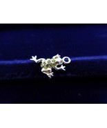 Jezlaine Sterling Silver Green Rhinestone Frog Charm - $6.65