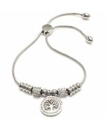 KALIFANO Steel Hearts Tree of Life Bead Bolo Bracelet - $33.00