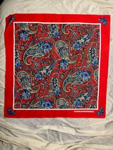 Wamcraft Paisley Red Blue Bandana 50% Cotton 50% Polyester Made in USA - $9.90