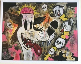 ACID WOLF 12x15&quot; signed print By Frank Forte Pop Surrealism - £18.66 GBP