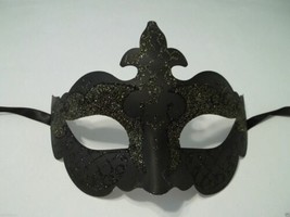 Black Light Gold Glitter Venetian Masquerade Costume Mask Halloween Party - £15.07 GBP