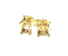 14K Oro Semi Montatura Orecchini 4x5 MM Ovale Oro Orecchini a Lobo Supporti - £123.08 GBP