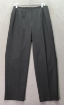 Talbots Dress Pants Women&#39;s Petite 12W Gray Solid Stretch Polyester Straight Leg - £18.10 GBP