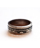 Vintage Chunky Sterling Silver Spinner Band Ring Mexico Sunrise Winds Si... - £73.98 GBP