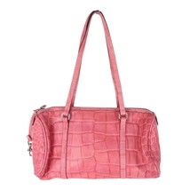 DOONEY &amp; BOURKE Nile Collection Pink Crocodile Leather Handbag Barrel Purse Bag - £34.29 GBP