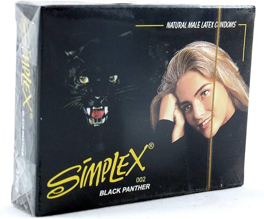 X3 Packs Simplex condom black panther- Pack of 3 //SPECIAL OFFER - £29.88 GBP