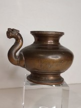 Antique Tibetan Bronze Kendi like oil pitcher lion mask spout - $292.05