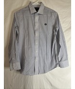 Ralph Lauren Boys Size 14 Button Up Oxford Shirt White Plaid Crest Logo ... - $382.44 MXN