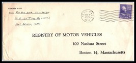 1954 US Cover - Ayer, Massachusetts to Registry Motor Vehicles, Boston, ... - £2.36 GBP