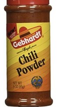 Gebhardt Chili Powder 3.0 OZ (Pack of 12). enchiladas, chips, soups, sauces - £78.82 GBP