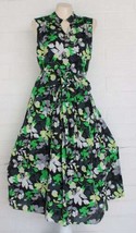 Alfani 16 Midnight Garden Sleeveless Full Skirt Lined Wrap Dress - £19.71 GBP