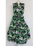 Alfani 16 Midnight Garden Sleeveless Full Skirt Lined Wrap Dress - £19.71 GBP