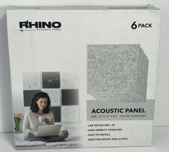 RHINO Acoustic Panel 0.4&quot; Thick NRC Sound Bass Isolation 6 Pieces Bevele... - £35.68 GBP