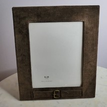 Pottery Barn Genuine Suede Picture Frame Desktop or Wall - Brown 8x10 inches NEW - $52.34