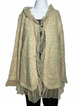 Decorated Originals Womens Large Ruffle Cardigan Steampunk Bohemian Beig... - $15.56