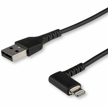 StarTech.com 3ft (1m) Durable USB A to Lightning Cable - Black 90° Right... - £23.22 GBP