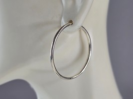 Womens Vintage Estate Sterling Silver Hoop Earrings 2.8g #E3803 - £26.06 GBP