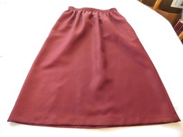Womens ladies Bon Worth below knee skirt Burgandy S small EUC Pre-owned * - £14.43 GBP