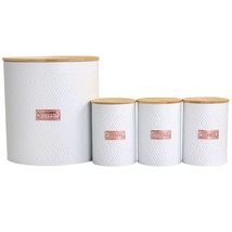 MegaChef Kitchen Food Storage and Organization 4 Piece Argyle Canister Set in W - £45.64 GBP