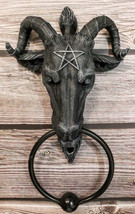 Ebros Sabbatic Goat Baphomet With Pentagram Head Door Knocker 9.5&quot;Tall Lucifer - £28.20 GBP