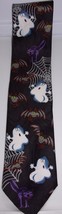 Vintage Hallmark Specialties Happy Halloween Ghosts &amp; Bats Polyester Tie  - $5.99