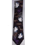 Vintage Hallmark Specialties Happy Halloween Ghosts &amp; Bats Polyester Tie  - $5.99
