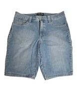 Lee Riders Womens 12 Denim Bermuda Jean Shorts Mid Rise Blue Stretch 1RM... - $17.81