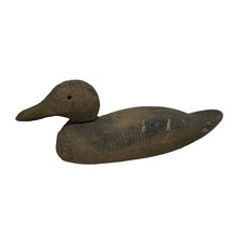 VTG Wooden Hand Carved Duck Decoy Brown Rigid Body &amp; Head - $197.99
