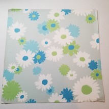Vintage Wallpaper Sample Sheet Blue Daisy Flowers Trimz 4590 Craft Supply - £7.92 GBP
