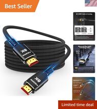 Unidirectional 8K HDMI 2.1 Cable, 75FT Braided Design for TV, PS5, Xbox ... - $130.66
