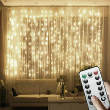 Led Window Curtain Lights,9.8X9.8Ft 300LED, Remote Control,Usb Powered 8... - $22.59