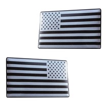  Sticker Matte Black 3D  US Flag  Emblem Decals Thickness Cut-Out Vehicle  Patri - £57.96 GBP