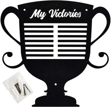 Medal Hanger Display Sturdy Wall Mount Rack W Hooks &quot;MY VICTORIES&quot; Medal Holder - £29.09 GBP