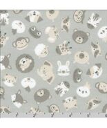 Flannel Animals Raccoons Elephants Tigers Gray Flannel Fabric by Yard D2... - $12.95