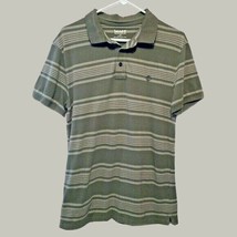 Timberland Mens Polo Shirt Large Green Striped Casual Work Shirt - $12.98