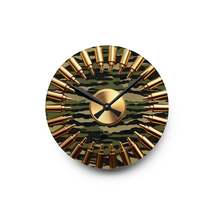 Camo Bullet Array Wall Clock - Military Inspired Acrylic Timepiece, Tactical Cam - £32.81 GBP+